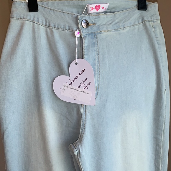 NWT Buddylove moonshine hi waist flare light blue Jean pants sz 27 - Picture 4 of 11